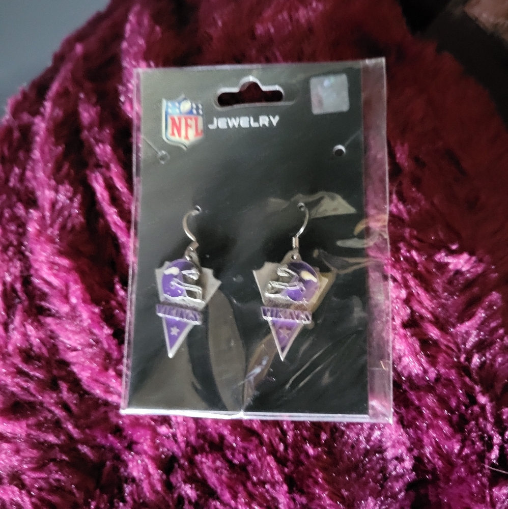Minnesota Vikings Dangle Earrings - NFL Licensed NEW SKOL!